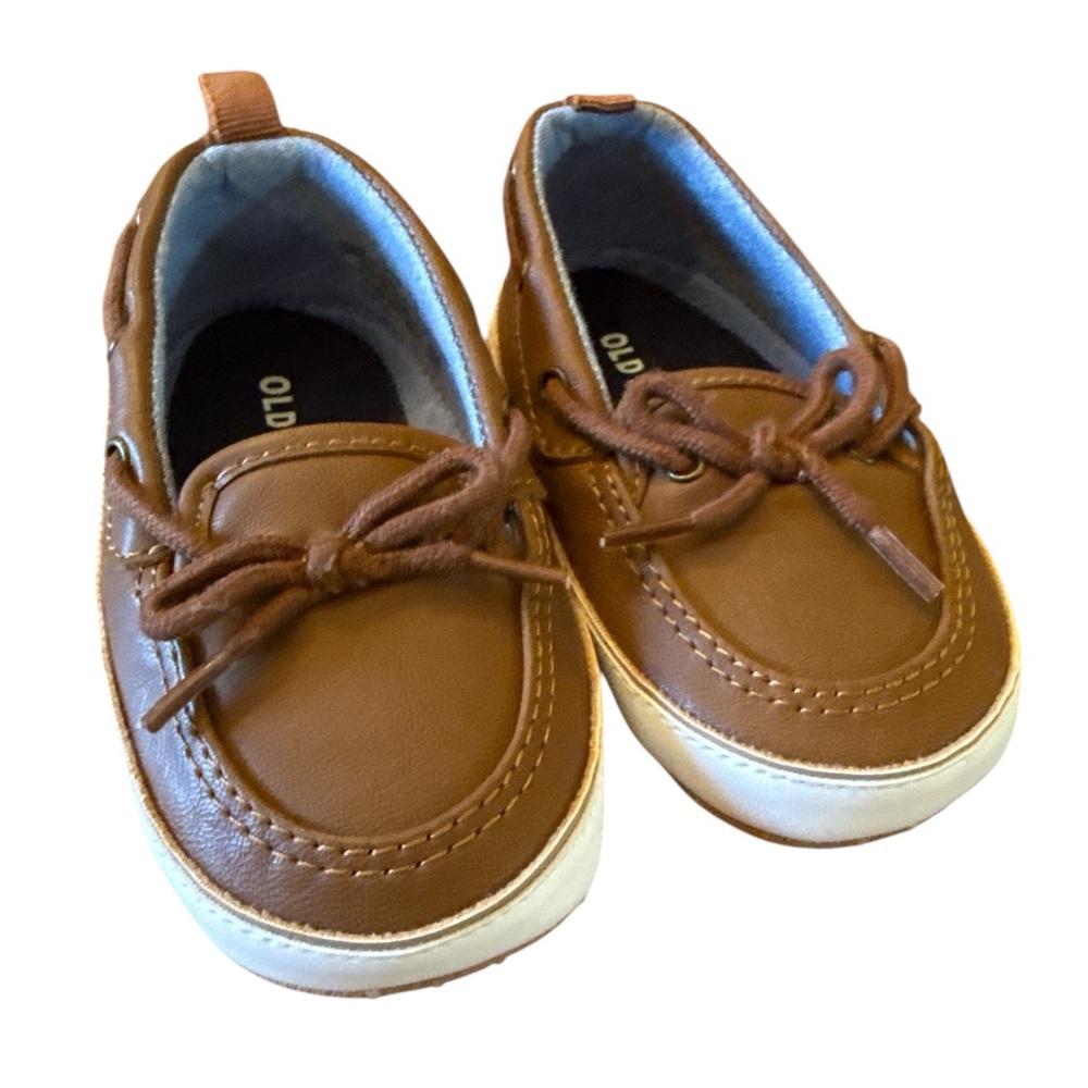 Old Navy Brown Baby Boat Shoes with White Soles